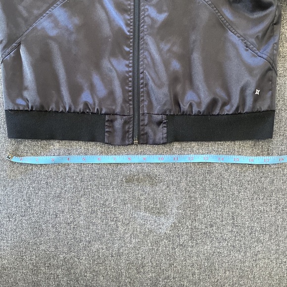 Nikita | Black Satin Bomber Jacket. Size Large (fits Medium). Zipper. - Picture 7 of 12